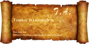 Tomka Alexandra névjegykártya